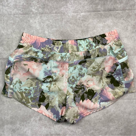 Fabletics Shorts Women Size M Floral Gym 3" Workout Active Lined Zip Pockets G32 - Picture 4 of 9
